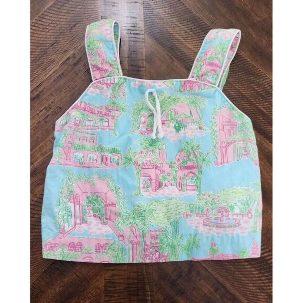 LILLY PULITZER Girls size‎ 7 Crop Tank Top Blue Green Pink